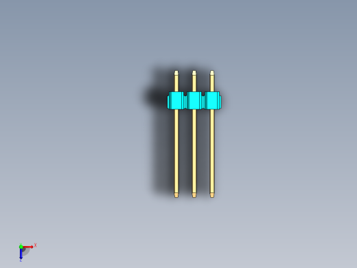 DS1021排针 100mil（2.54mm）类型5（3x12.5mm）3Rx32pin彩色版本1.0俯视缩略图