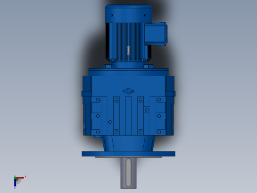 RF97法兰轴伸式安装斜齿轮减速机RF97-Y1.1-4P-90S-M1-0°-Φ350俯视缩略图