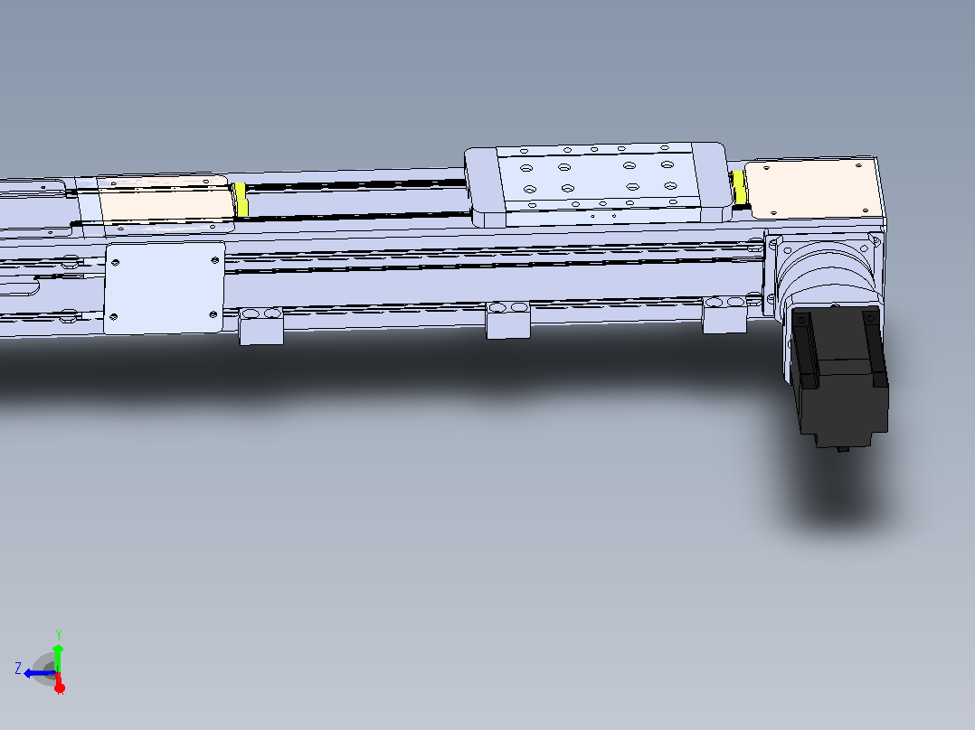 DMEB110-RTCR欧规同步带模组直线模组（电机右折）[DMEB110-L13S350-DT750-C2U-RTCR]主视图