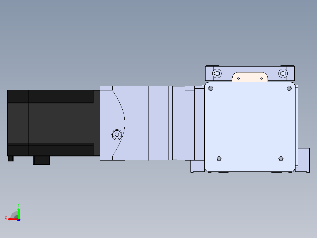 DMEB110-RTCR欧规同步带模组直线模组（电机右折）[DMEB110-L13S350-DT750-C2U-RTCR]后视图