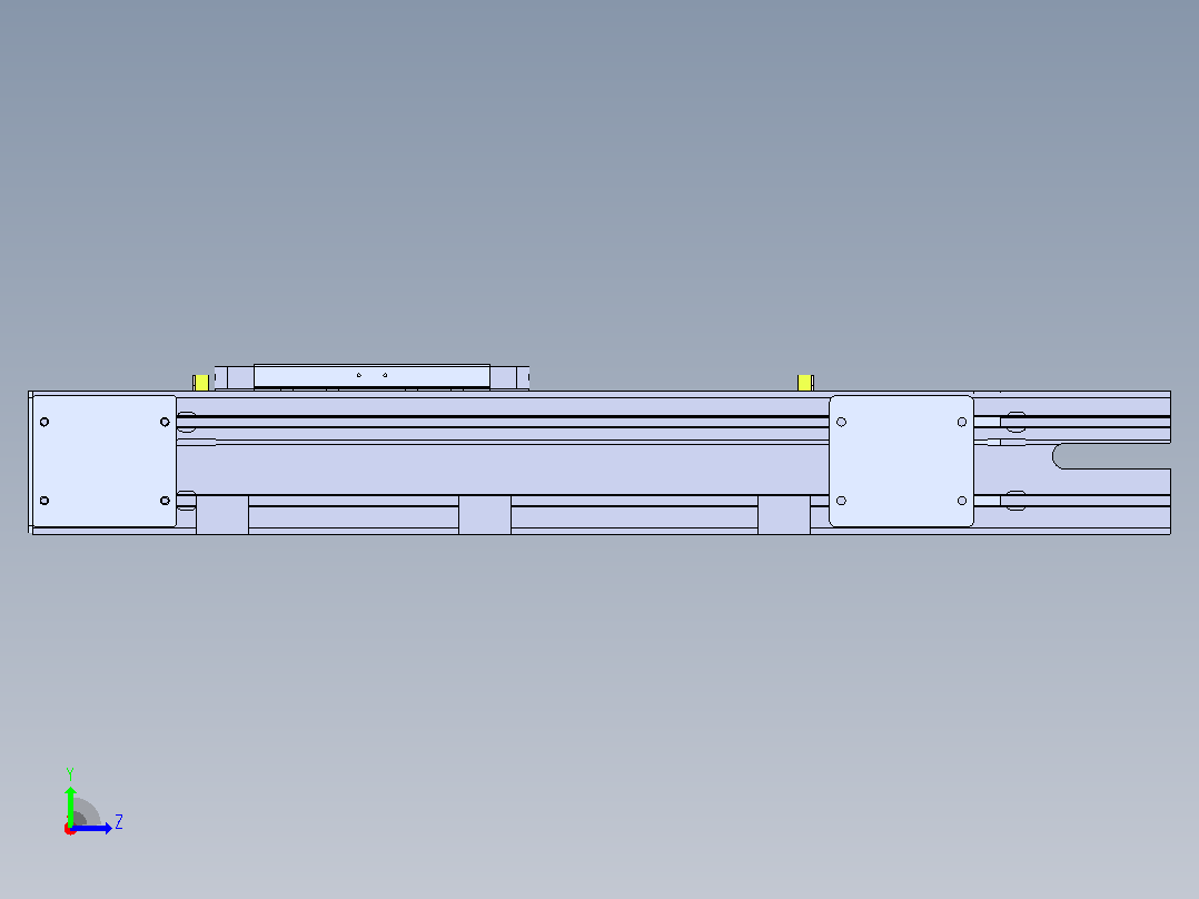 DMEB110-RTCR欧规同步带模组直线模组（电机右折）[DMEB110-L13S350-DT750-C2U-RTCR]左视图