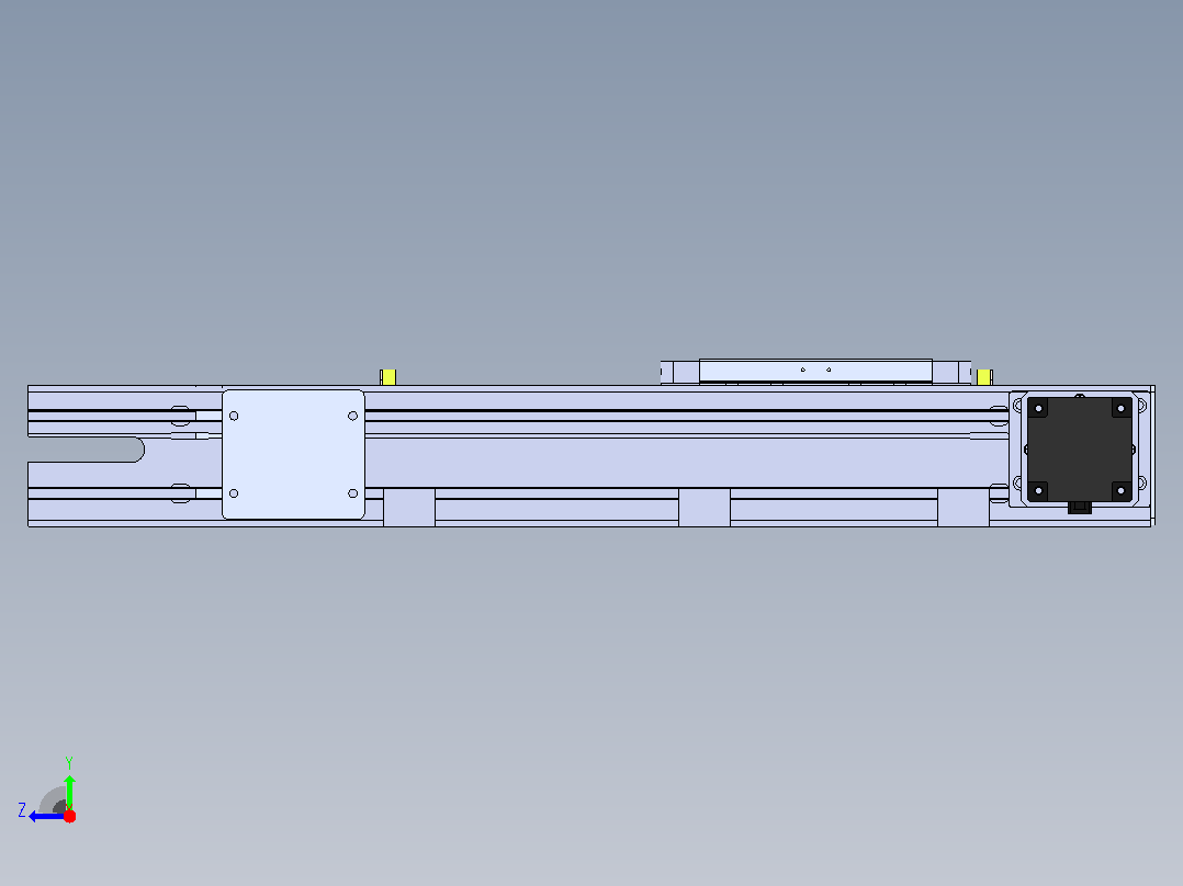 DMEB110-RTCR欧规同步带模组直线模组（电机右折）[DMEB110-L13S350-DT750-C2U-RTCR]右视图