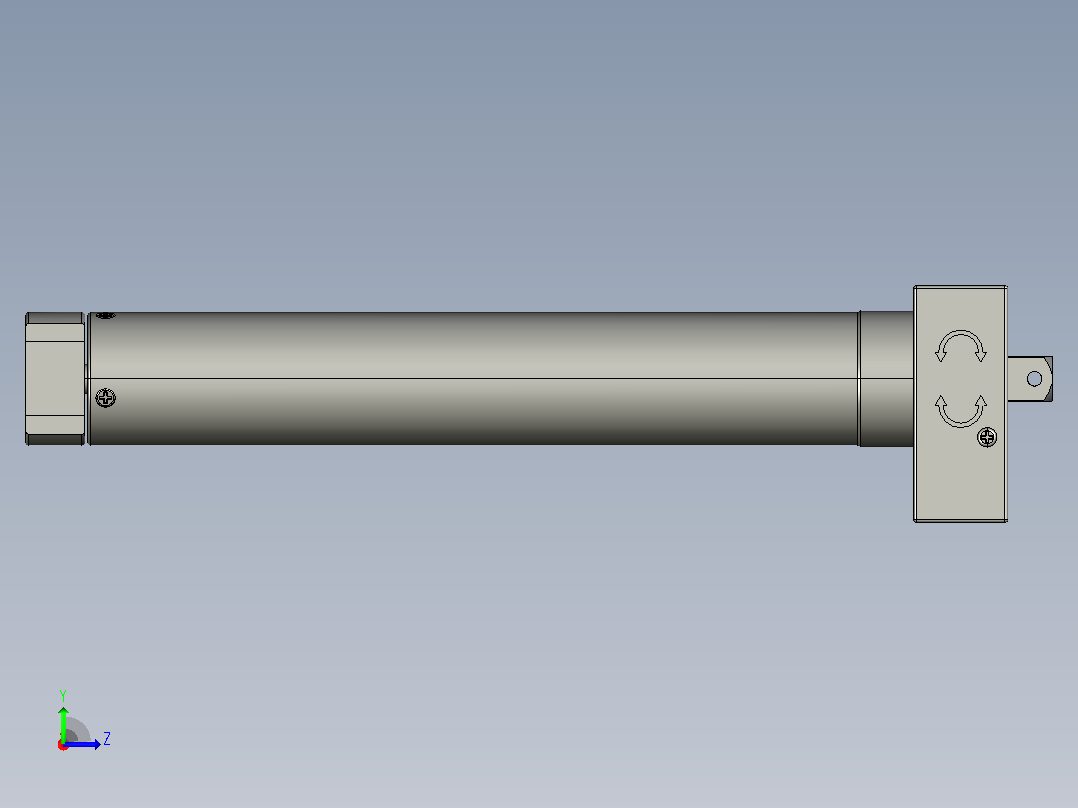 SM92M手动型管状电机[SM92M-140-12]左视图