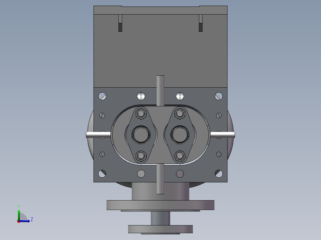 封料双螺杆 本体左视图