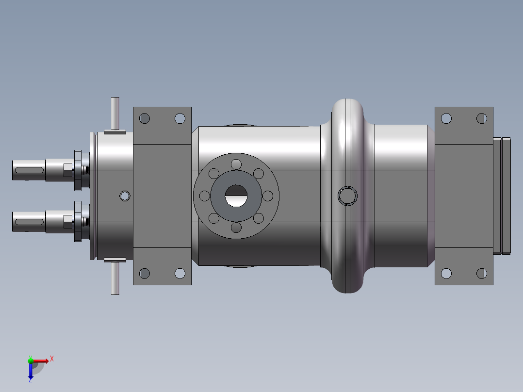 封料双螺杆 本体俯视图