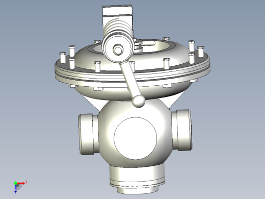减压阀3d模型俯视缩略图