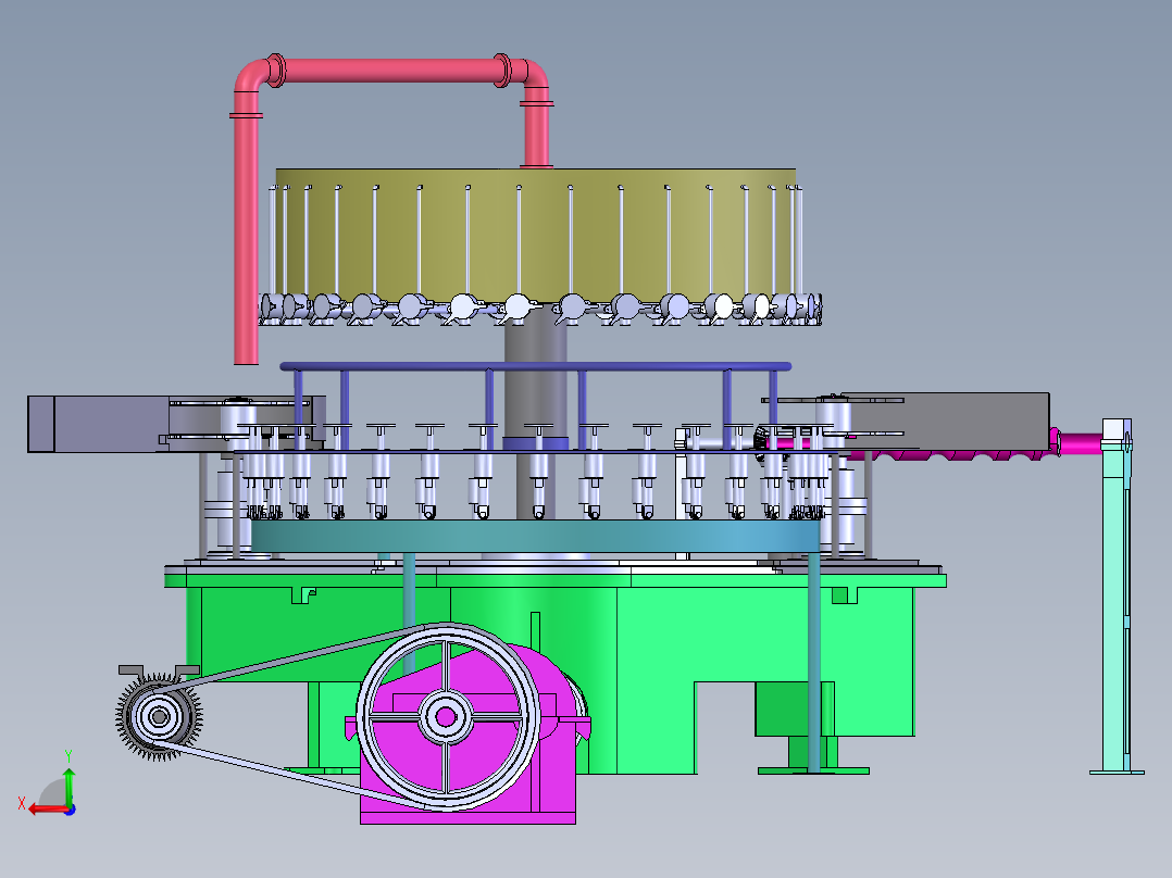 E165 旋转式啤酒灌装机后视图