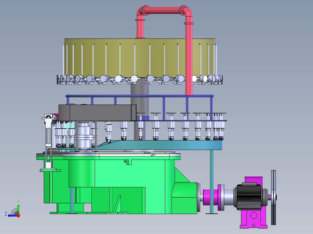 E165 旋转式啤酒灌装机右视图