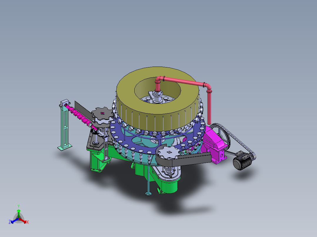E165 旋转式啤酒灌装机正等轴测图