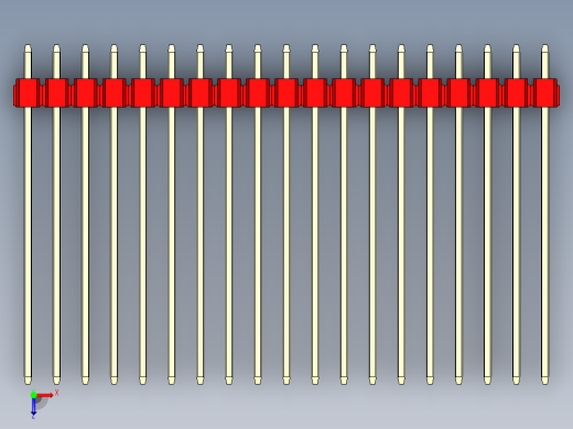 彩色公头100mil（2.54mm）系列-DS1021_red_3x19p_100mil_Type43_rev1.0俯视缩略图