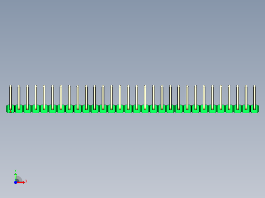 彩色公排针 100mil 2.54mm 系列-DS1022_green_30p_100mil_TypeU_rev1.0前视缩略图