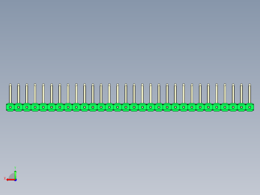 彩色公排针 100mil 2.54mm 系列-DS1022_green_30p_100mil_TypeU_rev1.0后视缩略图