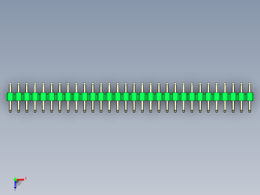 彩色公排针 100mil 2.54mm 系列-DS1022_green_30p_100mil_TypeU_rev1.0俯视缩略图