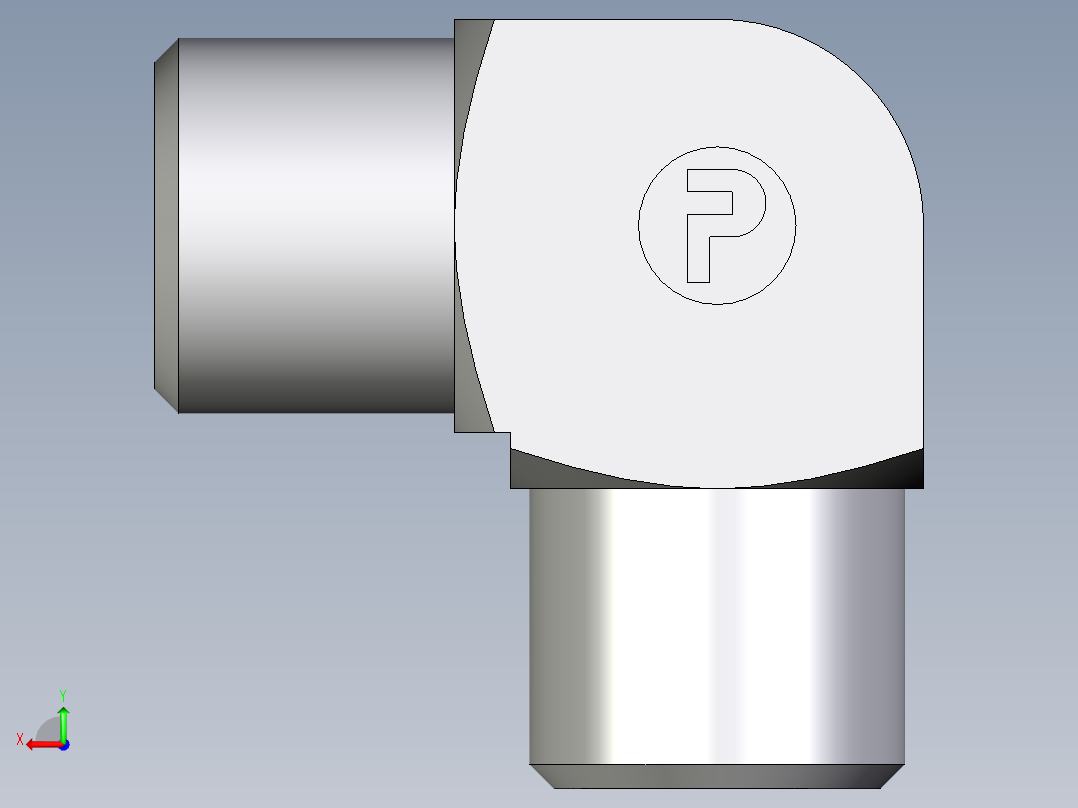 卡套式工业通用硬管接头EO_Union_elbow_W06LLCFX后视图