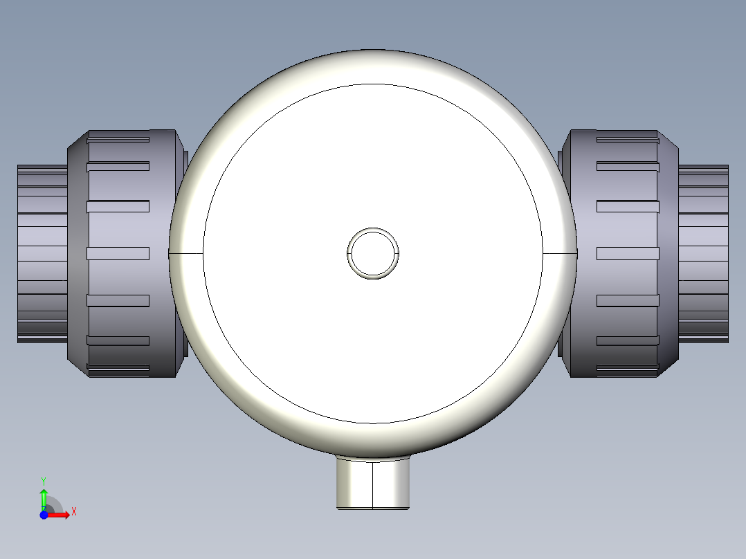 8DKPUFVCP NO 气动隔膜阀常开与BSP螺纹女性联盟结束，PVC-U系列前视图
