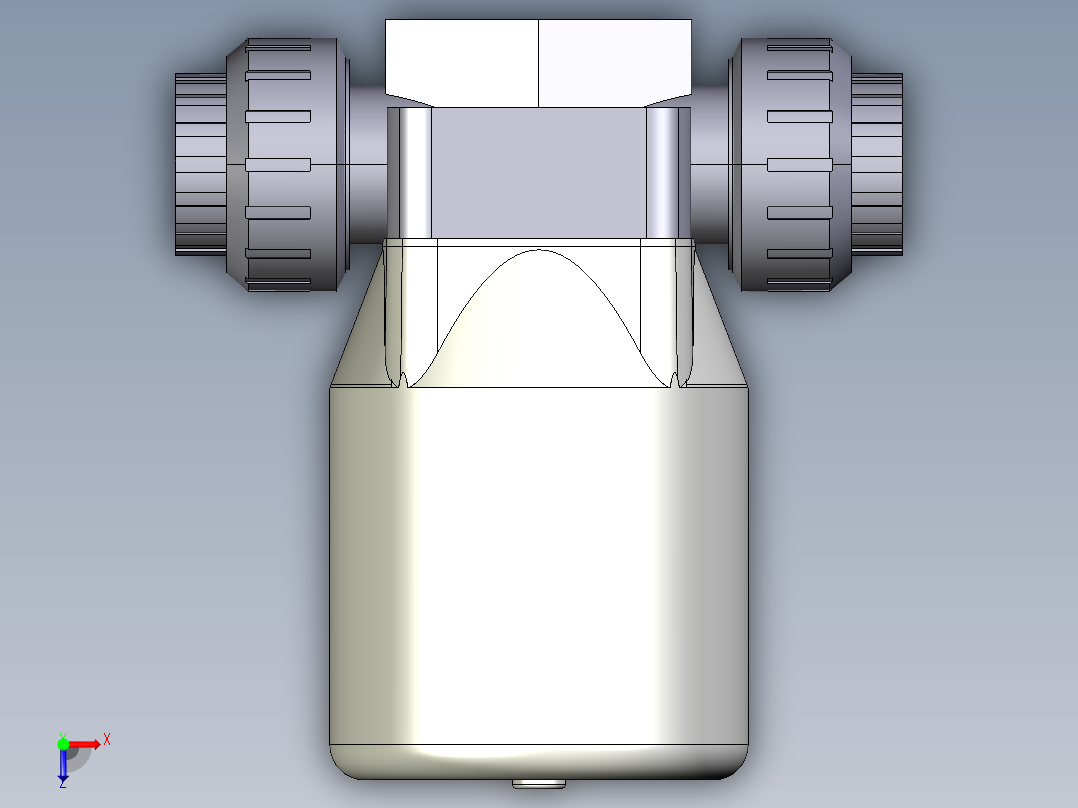 8DKPUFVCP NO 气动隔膜阀常开与BSP螺纹女性联盟结束，PVC-U系列俯视图