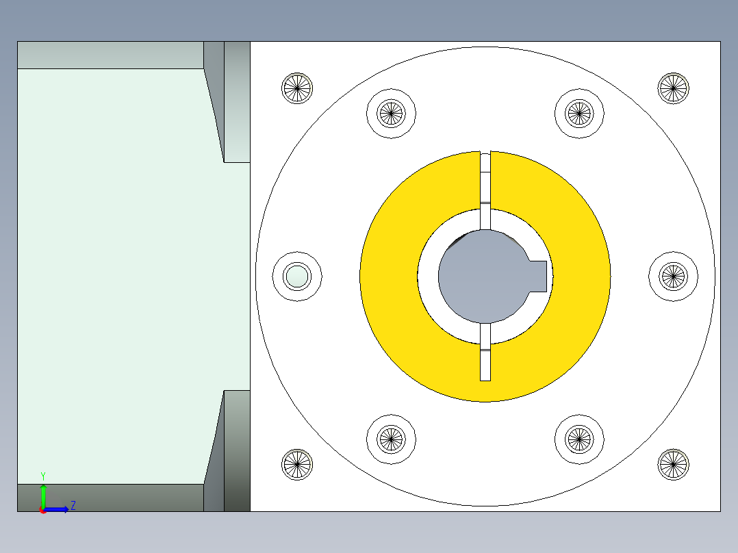 换向器PW90双边锁紧-1 19-70-90-M6.stp左视图