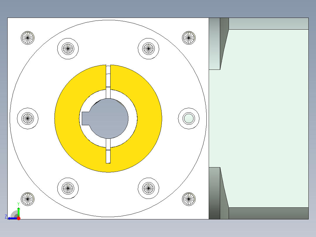 换向器PW90双边锁紧-1 19-70-90-M6.stp右视图