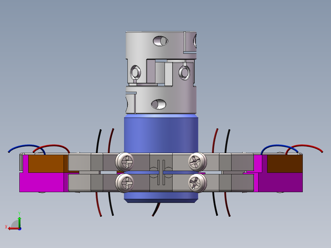 步进式压电驱动后视图