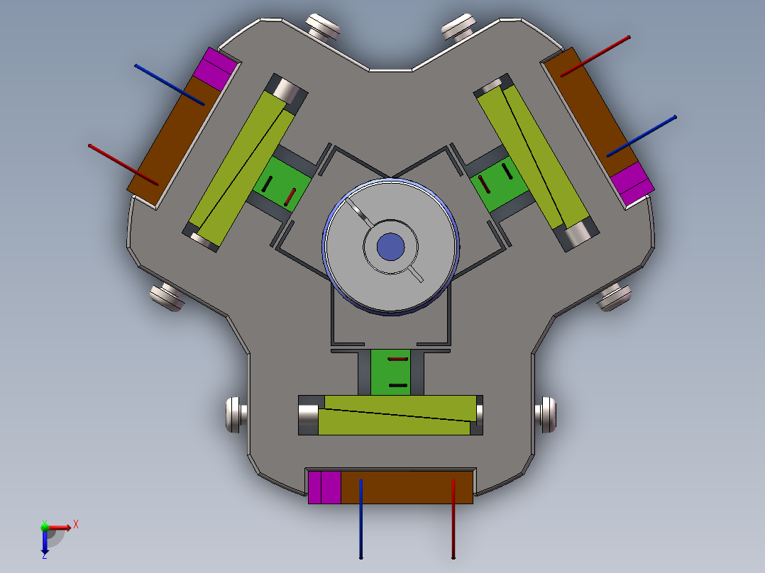 步进式压电驱动俯视图
