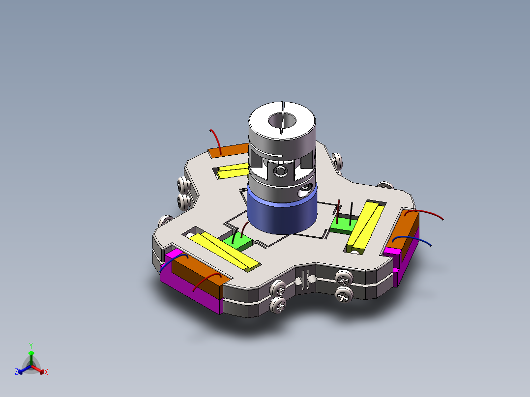 步进式压电驱动正等轴测图