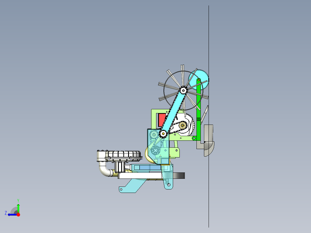 气力式蔬菜精密播种机设计【三维UG+29张CAD图纸】593094==400ku右视图