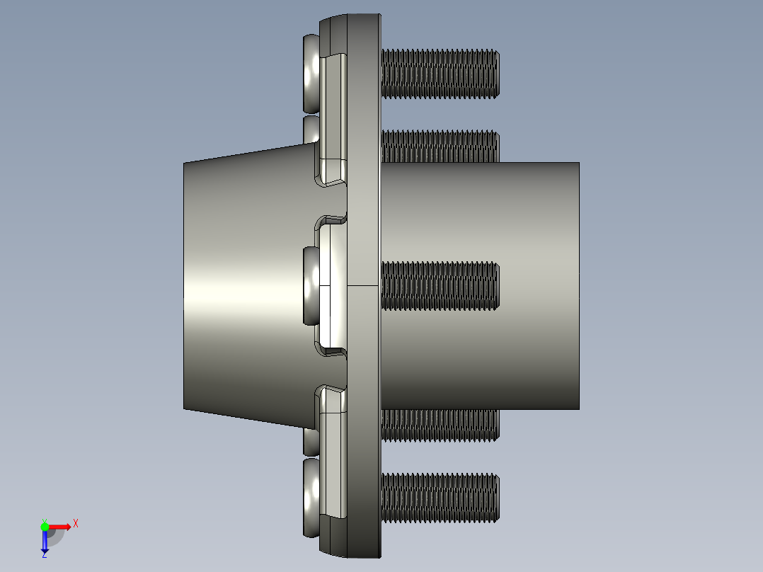 拖车空转轮轴总成,用于22磅轴13至15轮子-54-12 (2)俯视图