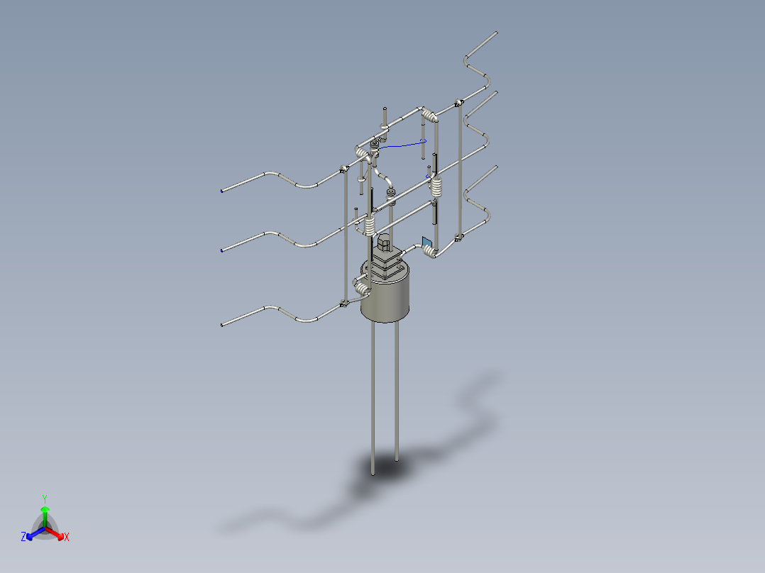 UG蜘蛛爬行骨骼正等轴测图
