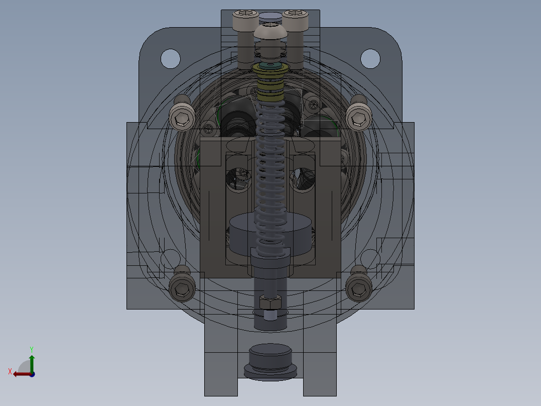 1G010--A2F斜轴式轴向柱塞泵毕业设计后视图