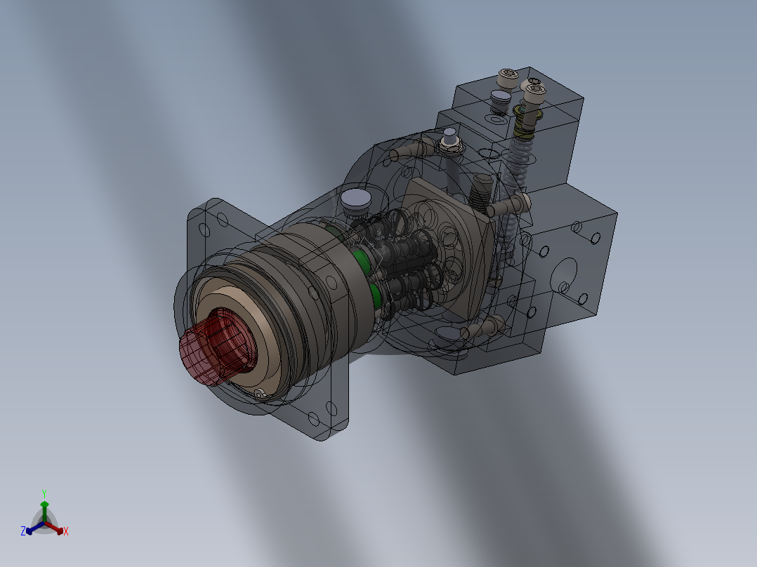 1G010--A2F斜轴式轴向柱塞泵毕业设计正等轴测图