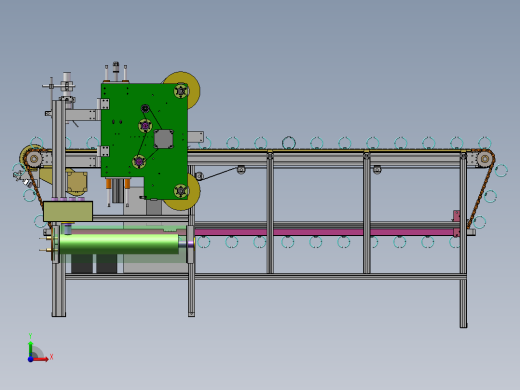 流水线鲜花自动套袋机（sw18可编辑+cad+bom）前视缩略图