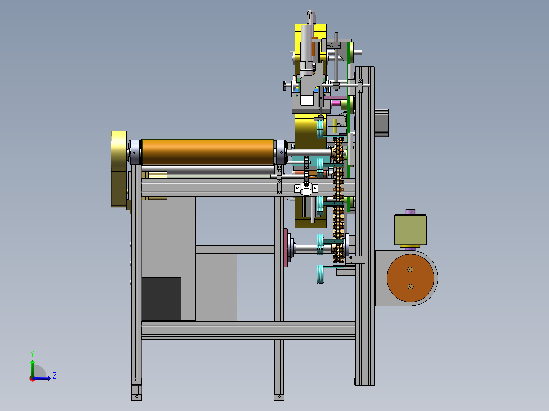 流水线鲜花自动套袋机（sw18可编辑+cad+bom）左视图