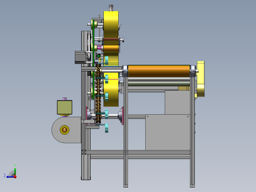 流水线鲜花自动套袋机（sw18可编辑+cad+bom）右视缩略图