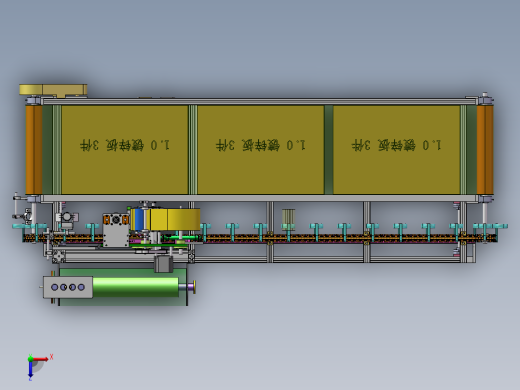 流水线鲜花自动套袋机（sw18可编辑+cad+bom）俯视缩略图