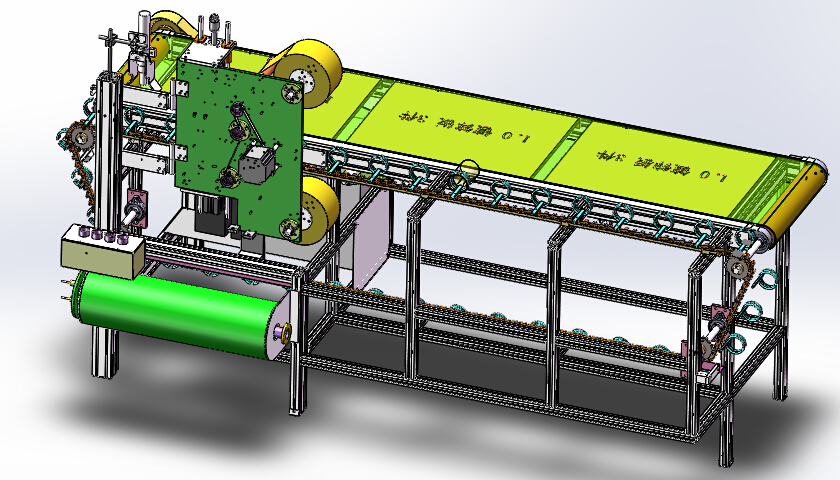 流水线鲜花自动套袋机（sw18可编辑+cad+bom）