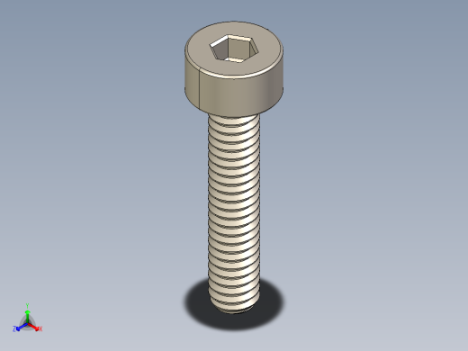Screw_DIN_912_M2x10F_A2.STEP公制内六角螺钉