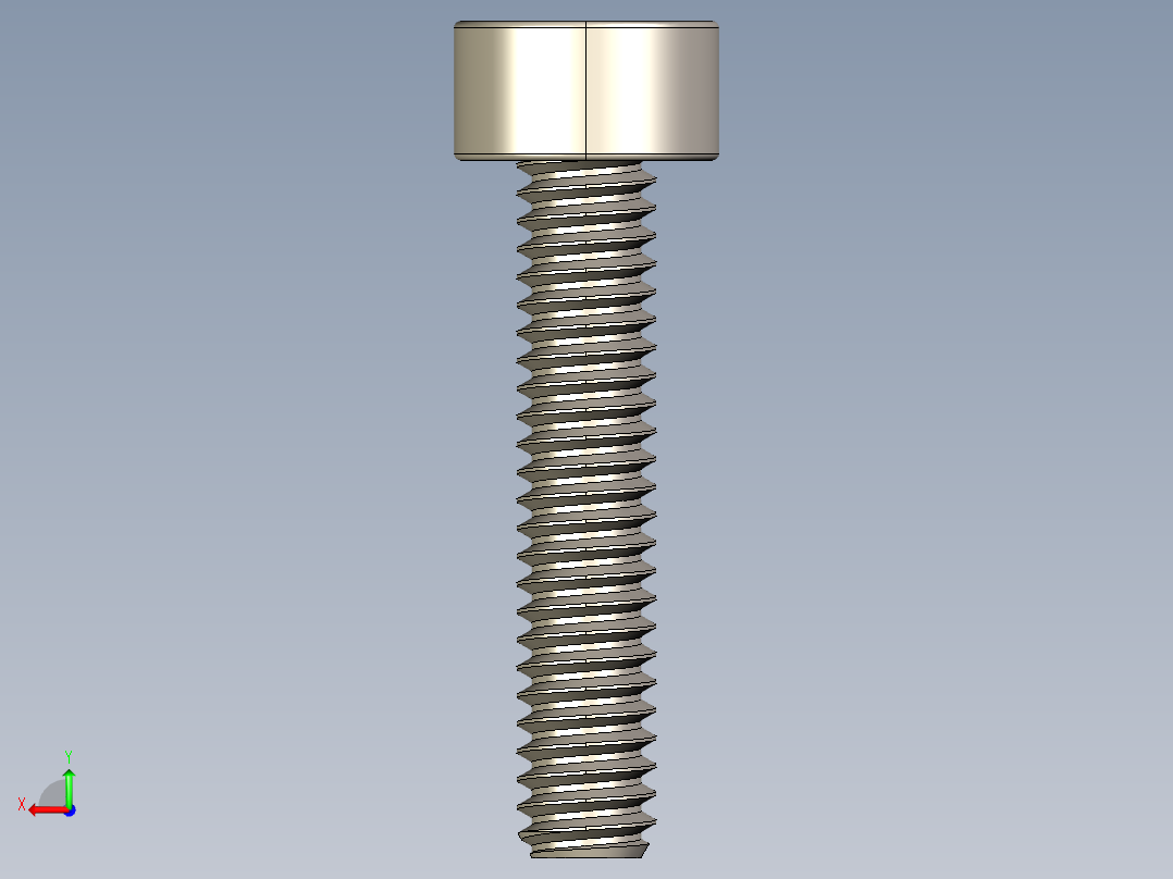 Screw_DIN_912_M2x10F_A2.STEP公制内六角螺钉后视图