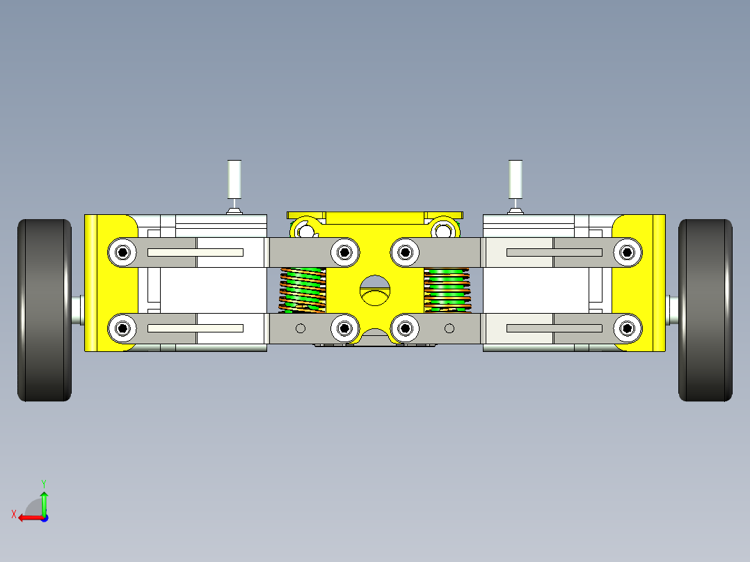 平衡车内部传动动力单元设计后视图