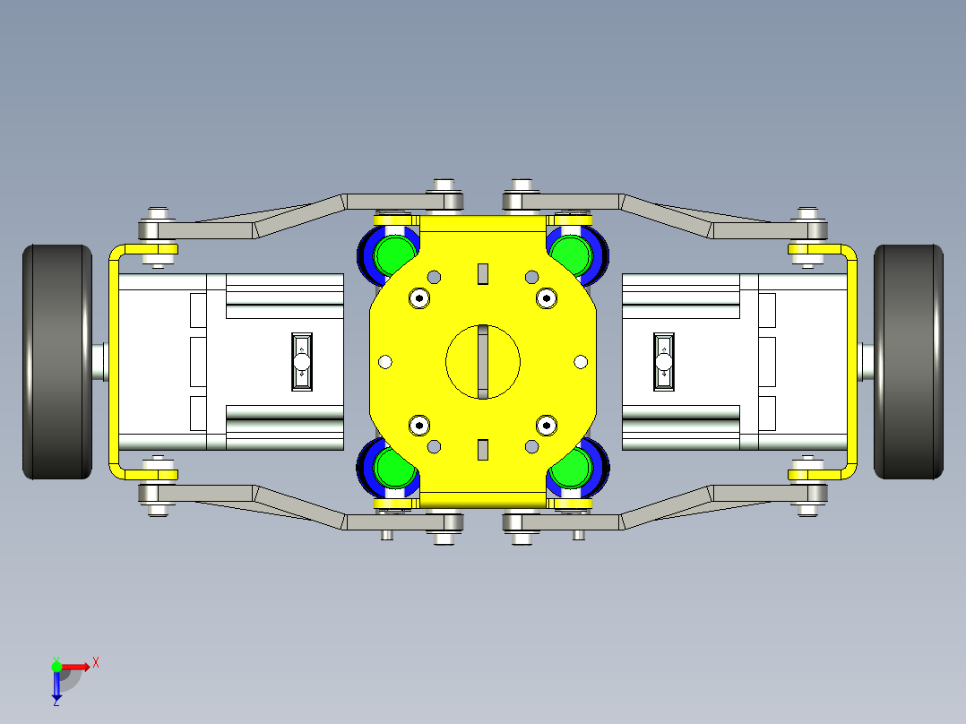平衡车内部传动动力单元设计俯视图