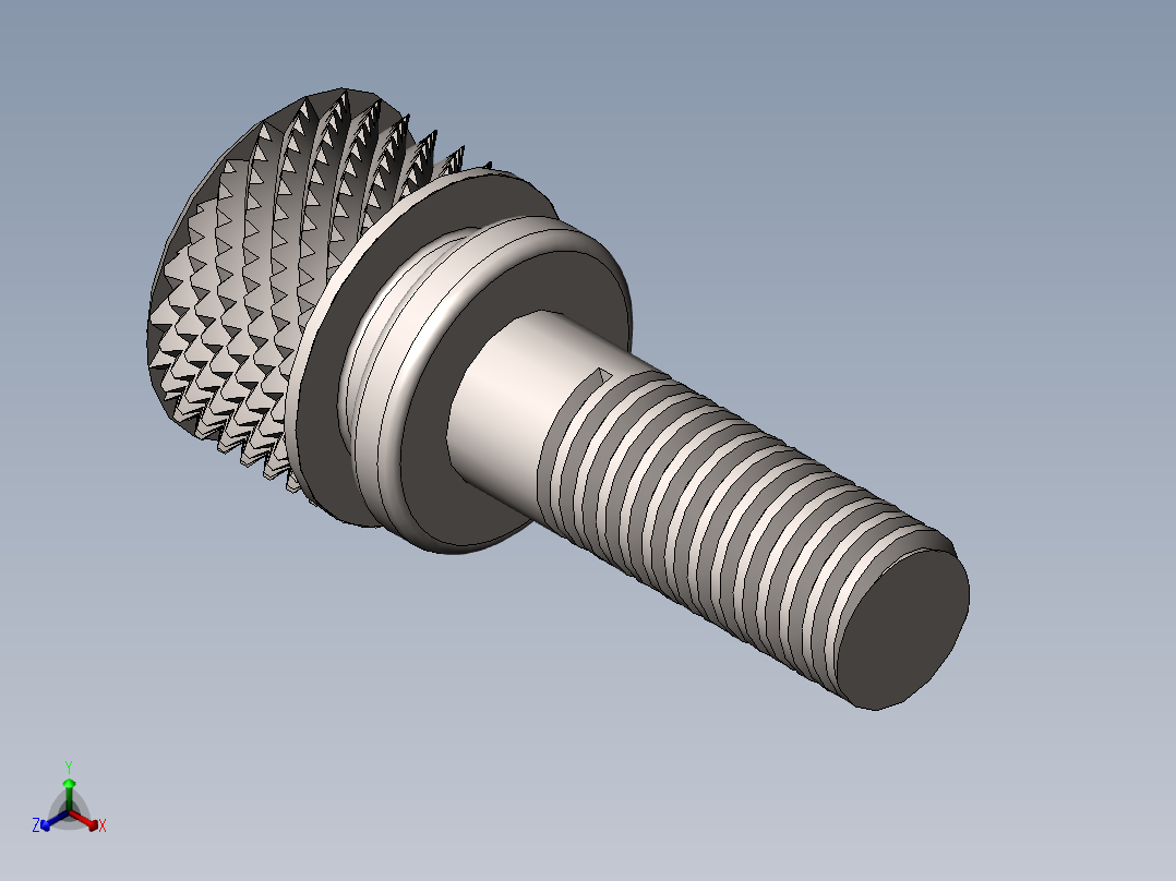 滚花螺丝正等轴测图