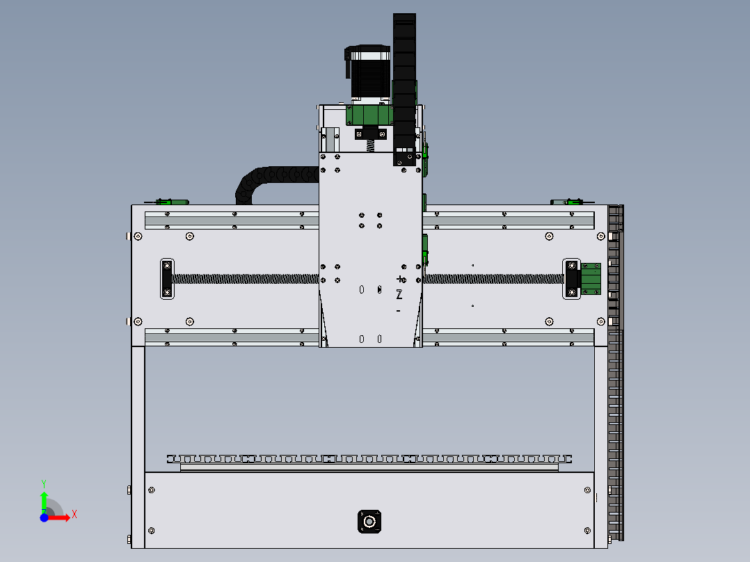 切削设备mini-cnc-80-65-20-v1-2-18323-模型格式为 sw stp前视图