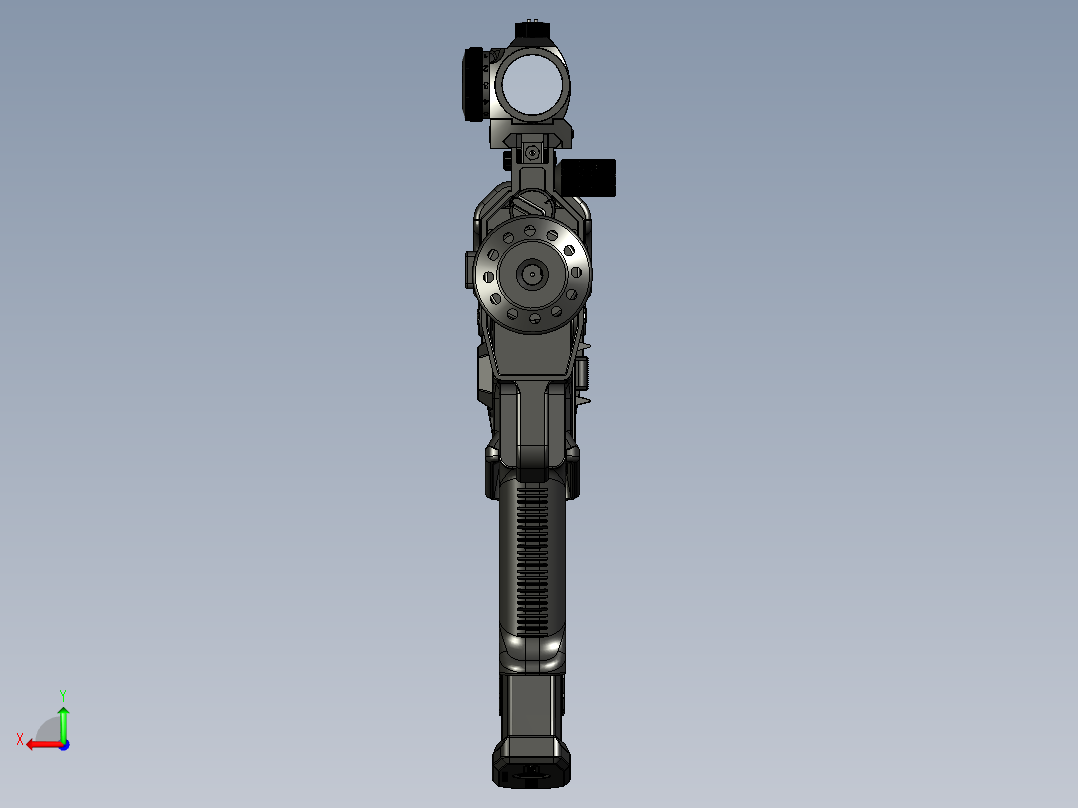 手枪左轮冲锋枪老式狙击步枪设计3D图纸perun-cs1-1 3 STP后视图