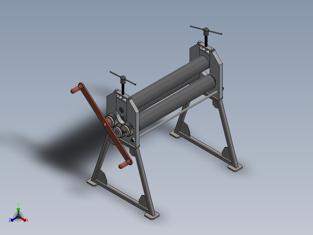卷板机正等轴测图
