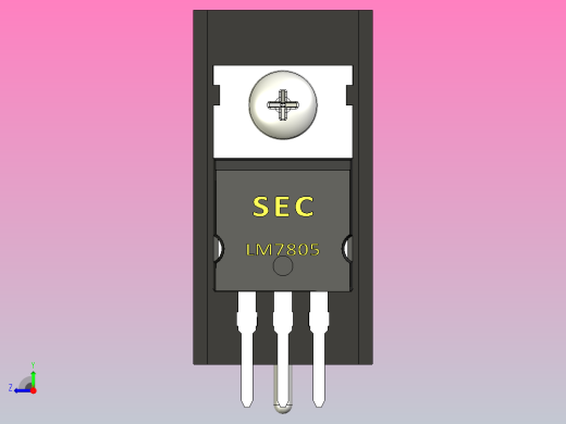 LM7805黑色散热器25 x 12 6 x 6 5 mm孔18 3mm销固定.stp右视缩略图