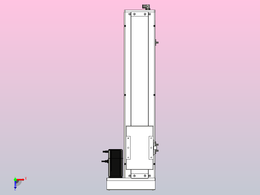 SCS14-450-BR-400W滚珠花健、支撑座、滚珠丝杠、交叉导轨、直线模组俯视图