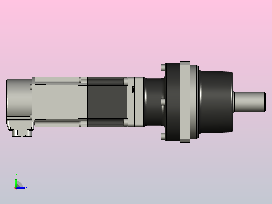 带制动器的行星齿轮电机HK-KT13BG1，齿轮比i=5左视图