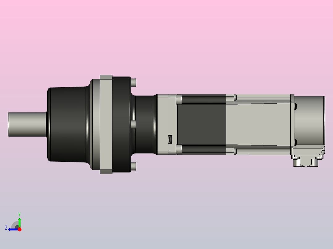 带制动器的行星齿轮电机HK-KT13BG1，齿轮比i=5右视图