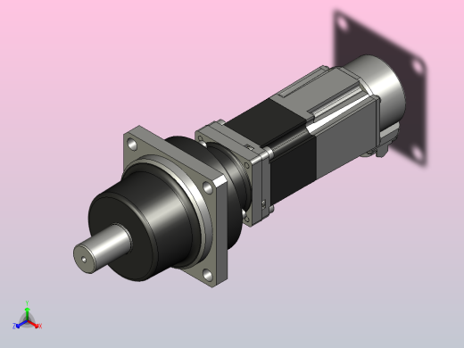 带制动器的行星齿轮电机HK-KT13BG1，齿轮比i=5正等轴测缩略图