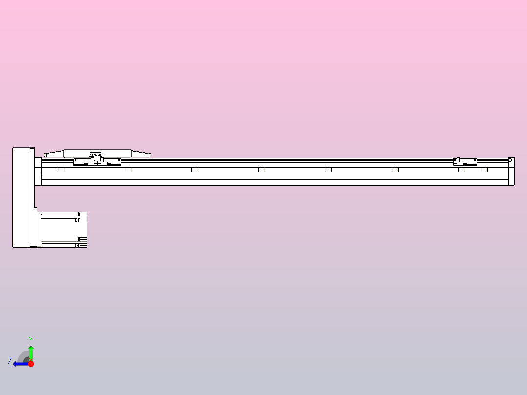 滚珠丝杠直线轴内置导轨TPA-GCR-150-2010C-L800-MP-M75-N3右视图