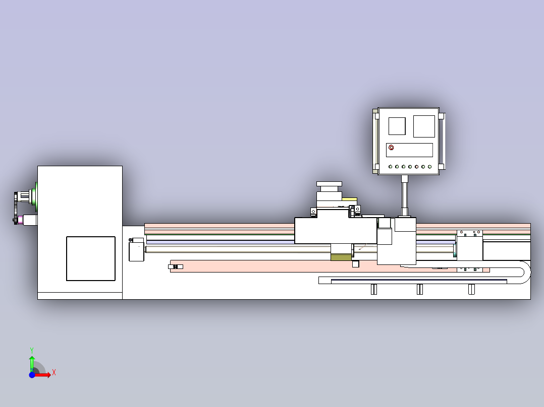 C845B 机床三维模型前视图